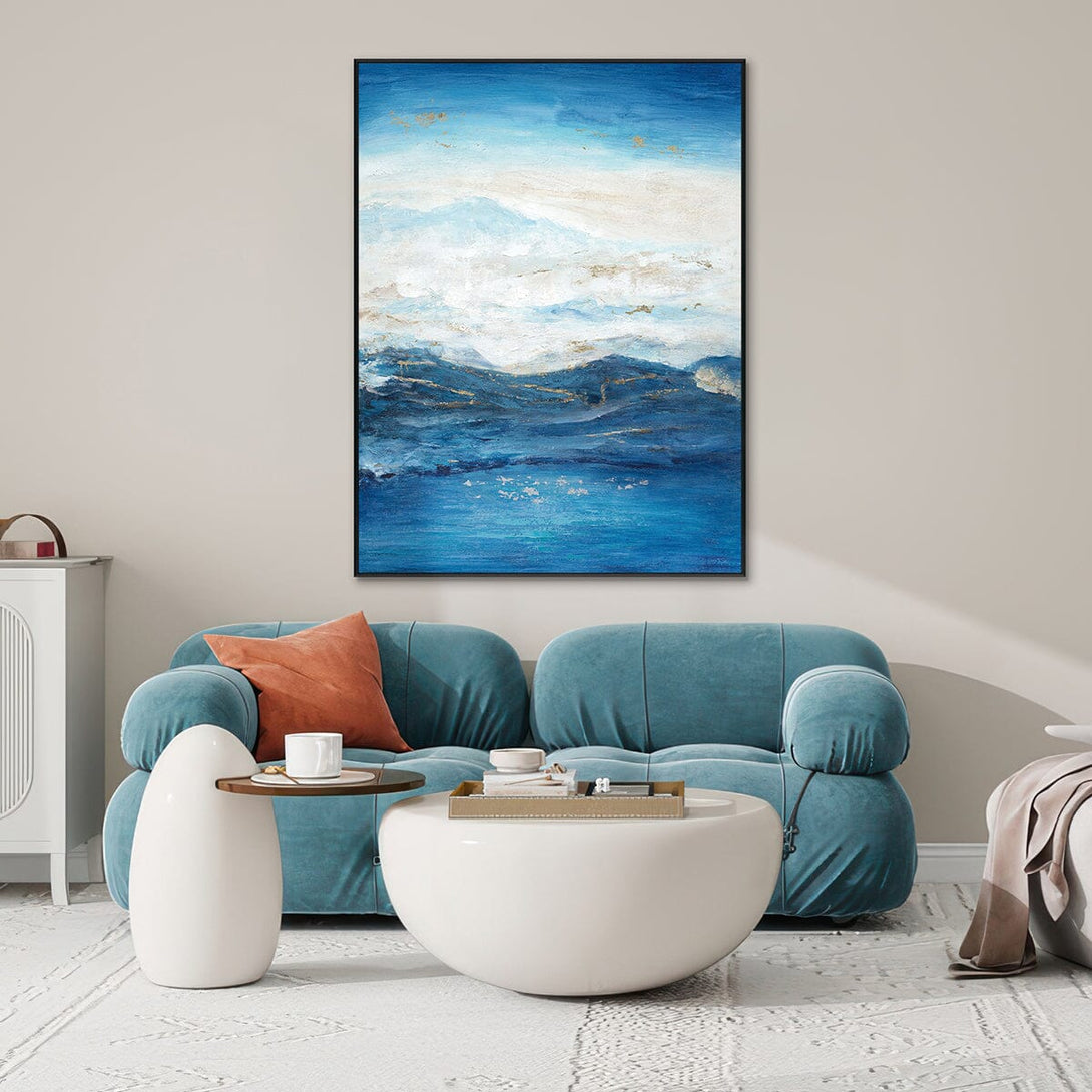Ocean Whisper-Blue Abstract Landscape #H8498 Painting artwepaint 