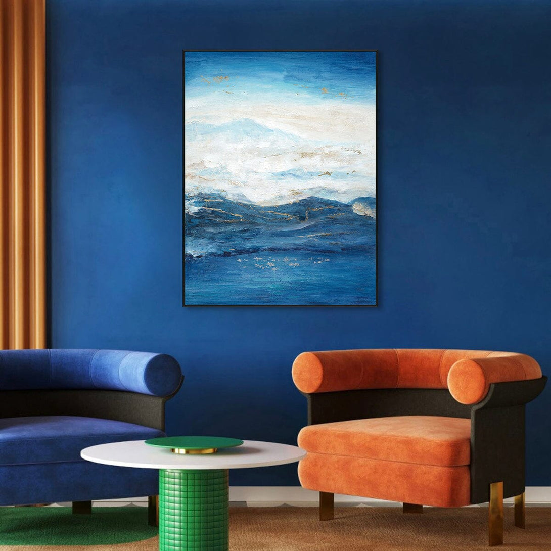 Ocean Whisper-Blue Abstract Landscape #H8498 Painting artwepaint 