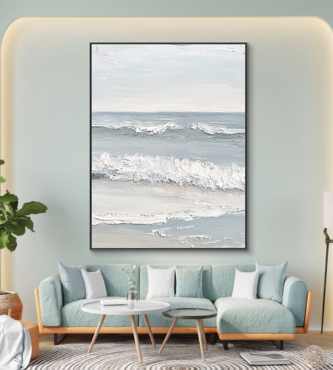 Ocean Whisper – Textured Waves Painting#RCK7(77) Painting artwepaint 