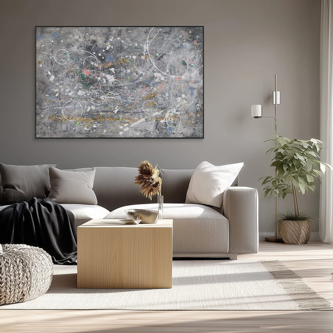 Orbital Dreams - Grey Abstract Art Painting#M0705 Painting artwepaint 