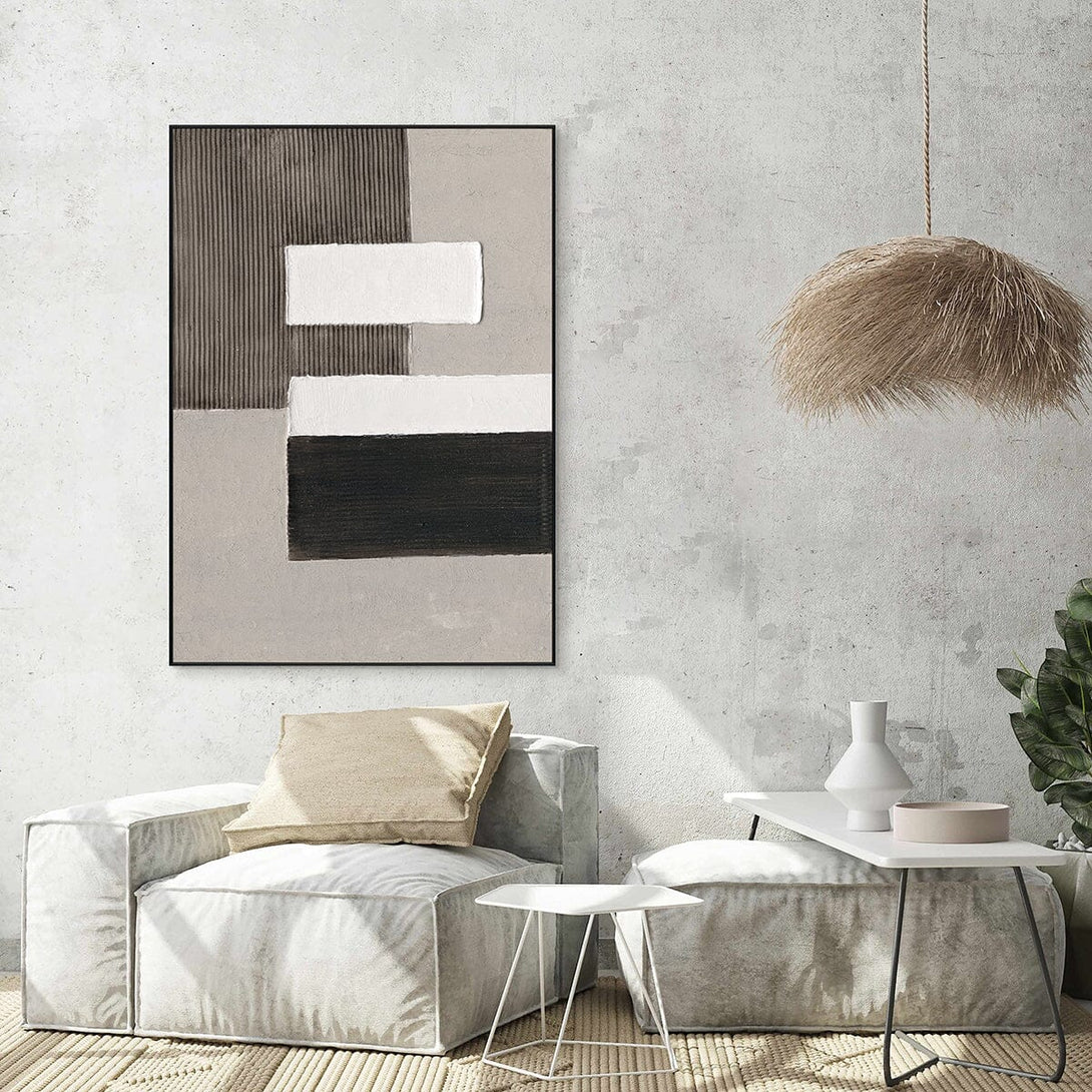 Orderly Forms - Grey Black White Geometric Texture#M2569 Painting artwepaint 