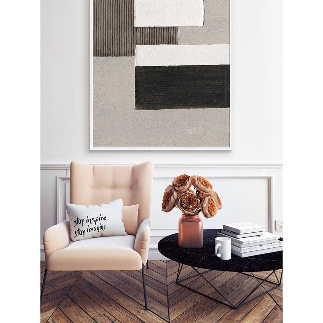 Orderly Forms - Grey Black White Geometric Texture#M2569 Painting artwepaint 