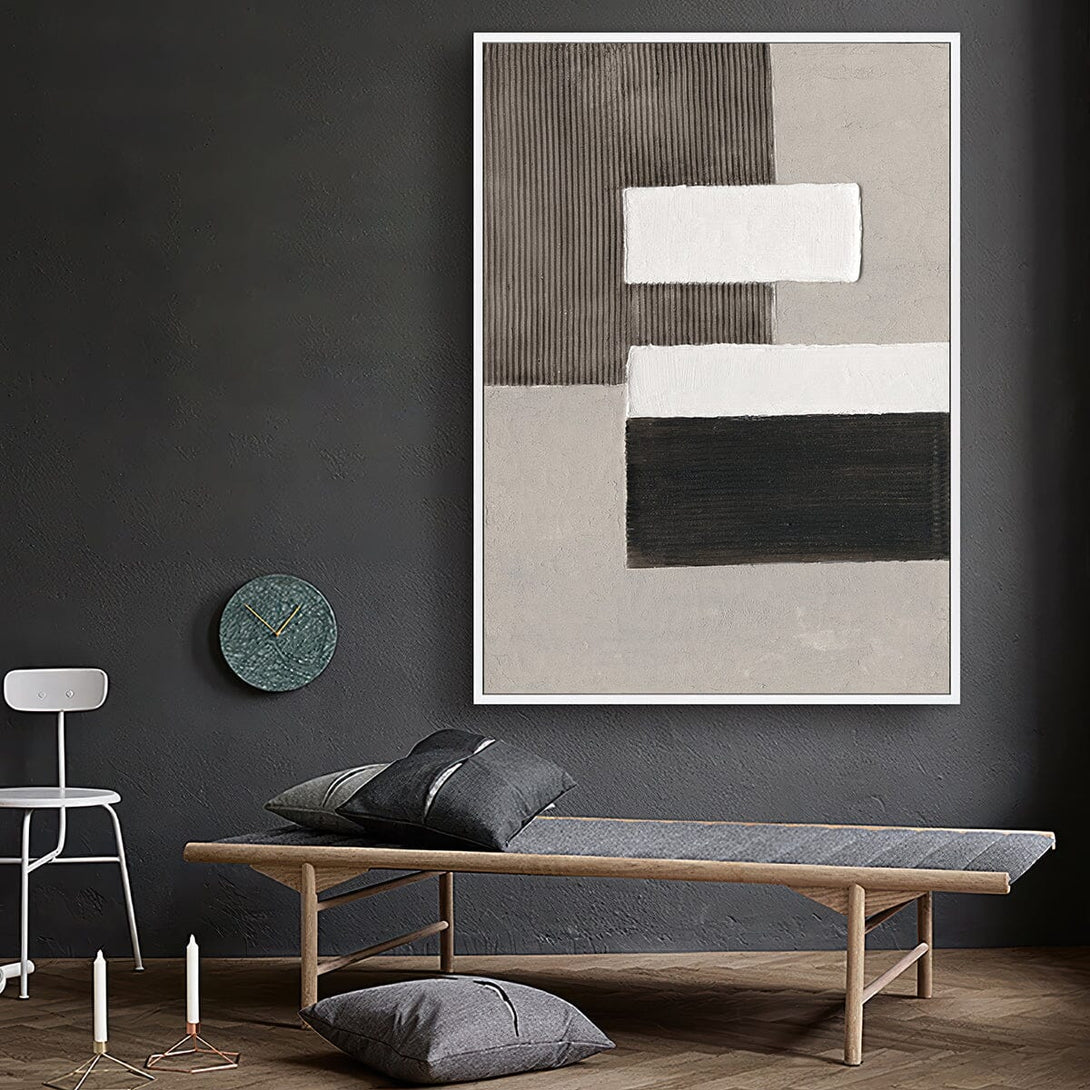 Orderly Forms - Grey Black White Geometric Texture#M2569 Painting artwepaint 