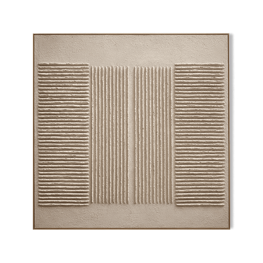 Parallel Serenity – Beige Line Textured Painting #93060 Painting artwepaint 