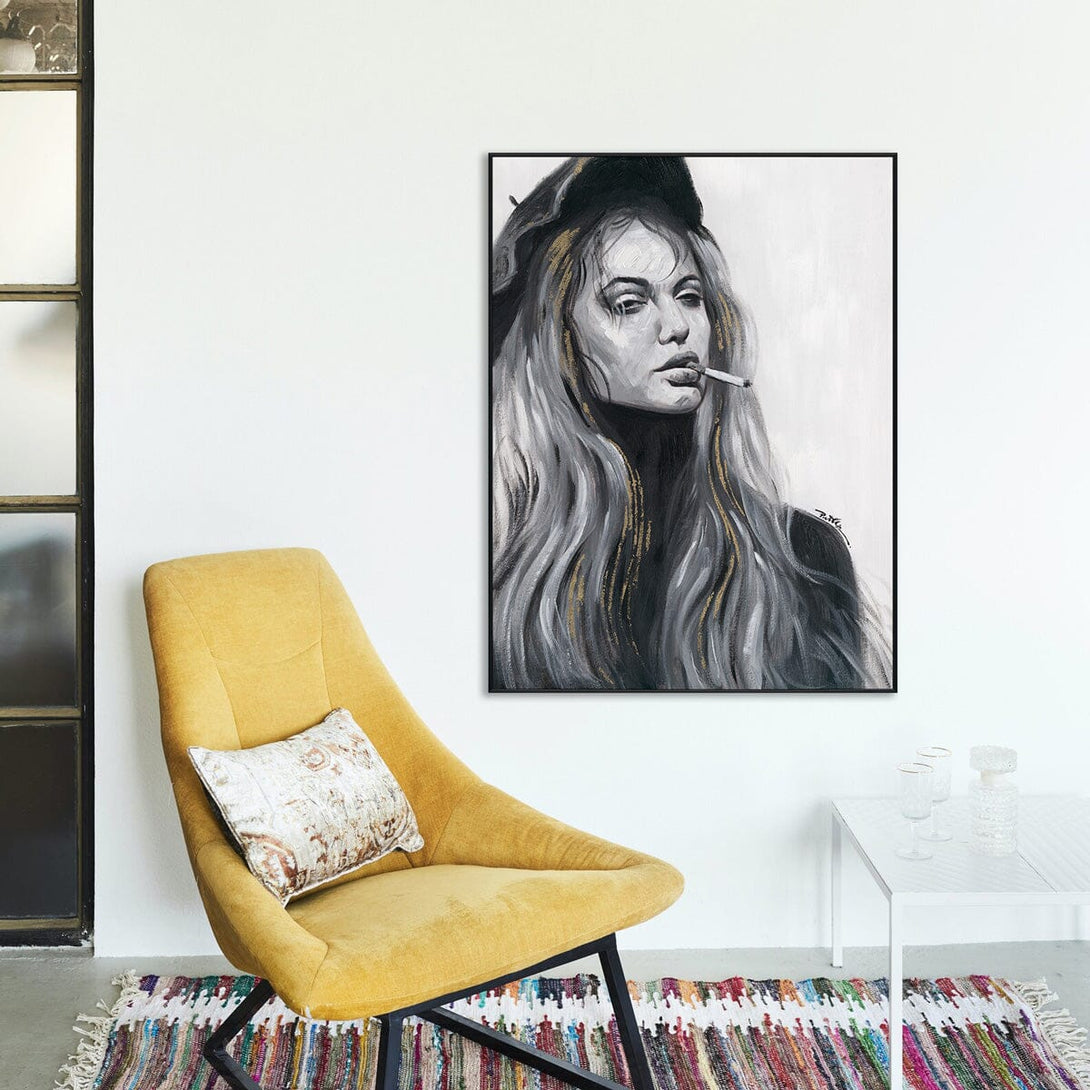 Paris Noir - Beret Muse Portrait#L0132 Painting artwepaint 