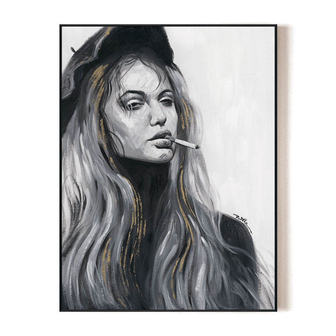 Paris Noir - Beret Muse Portrait#L0132 Painting artwepaint 