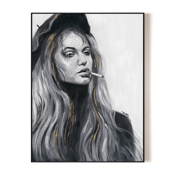 Paris Noir - Beret Muse Portrait#L0132 Painting artwepaint 