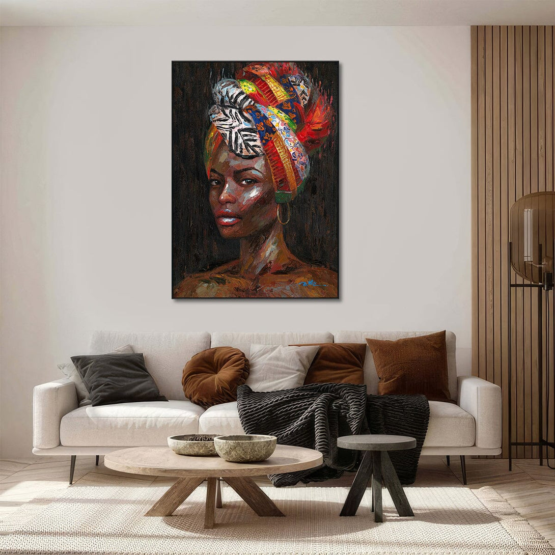 Patterned Flair - Color Turban Portrait#L0050 Painting artwepaint 