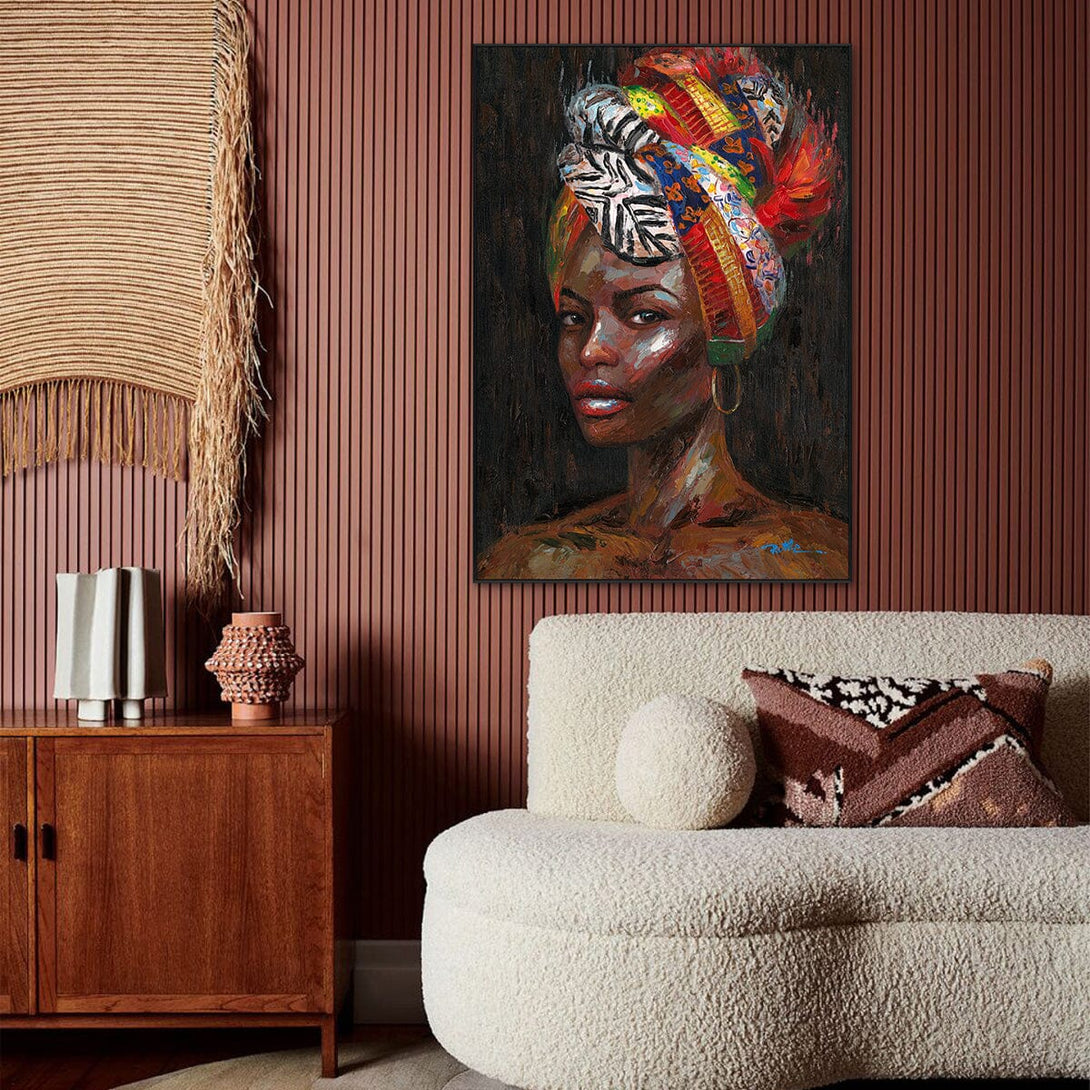 Patterned Flair - Color Turban Portrait#L0050 Painting artwepaint 