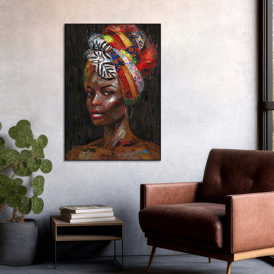 Patterned Flair - Color Turban Portrait#L0050 Painting artwepaint 