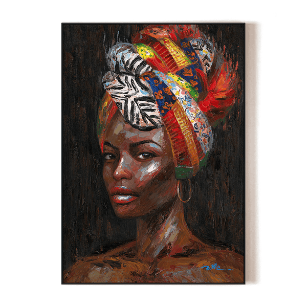 Patterned Flair - Color Turban Portrait#L0050 Painting artwepaint 