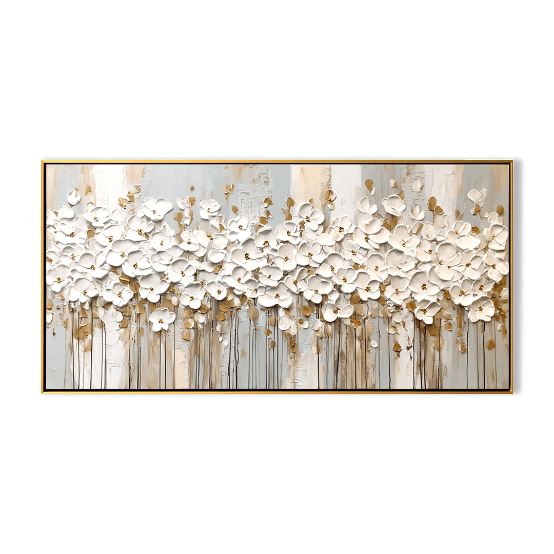 Petal Symphony - White Orchid Textured Painting #74 Painting artwepaint 