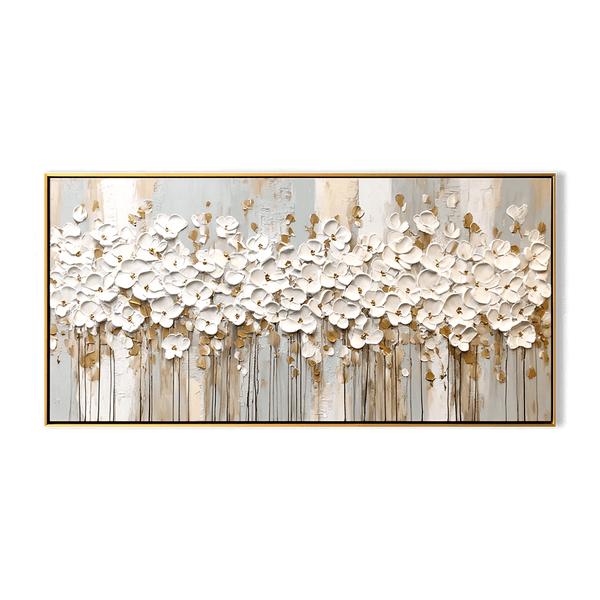 Petal Symphony - White Orchid Textured Painting #74 Painting artwepaint 