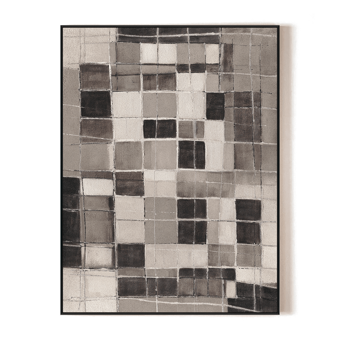 Pixel Grid-Neutral Abstract Painting #P4507 Painting artwepaint 