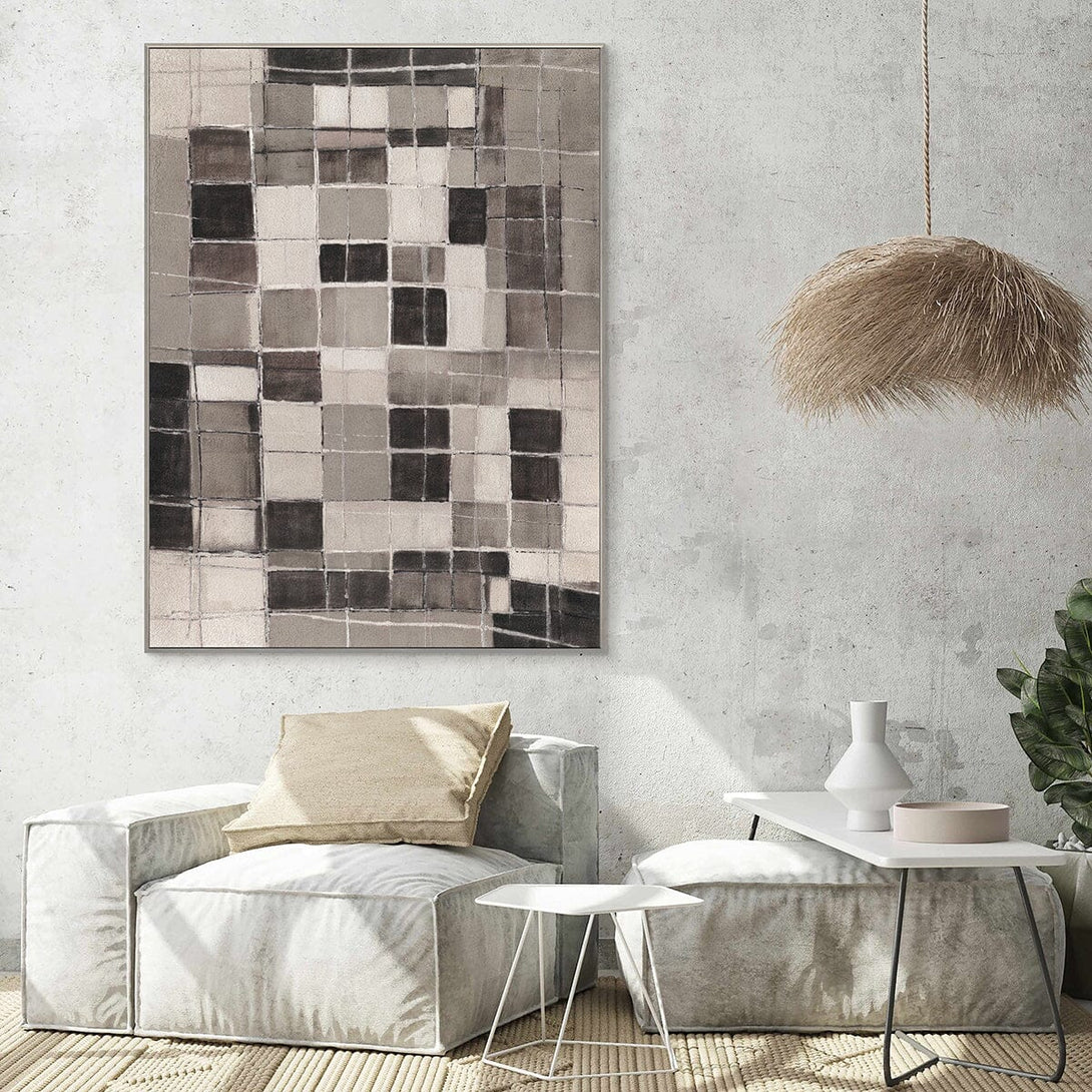 Pixel Grid-Neutral Abstract Painting #P4507 Painting artwepaint 