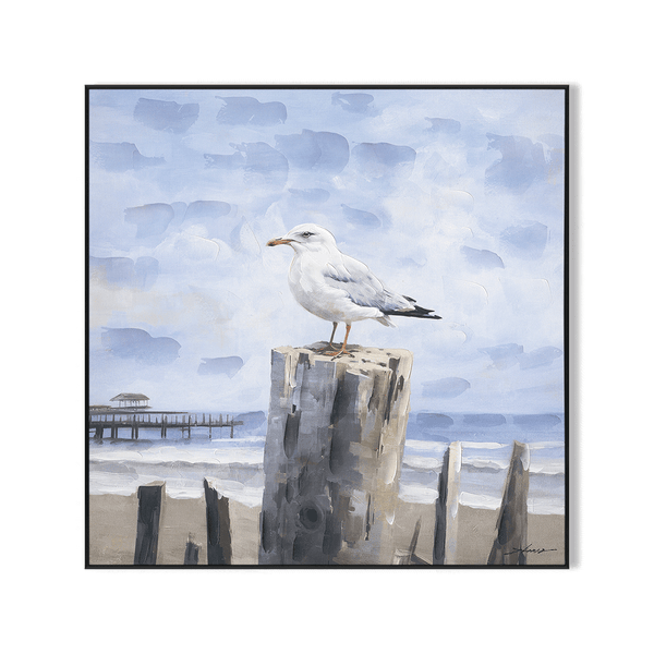 Post Sentinel - Seagull Oil Painting#M6974 Painting artwepaint 