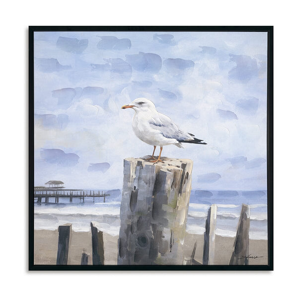 Post Sentinel - Seagull Oil Painting#M6974 Painting artwepaint 