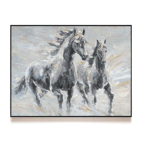 Power in Pairs – Twin Horses Abstract#L0522 Painting artwepaint 