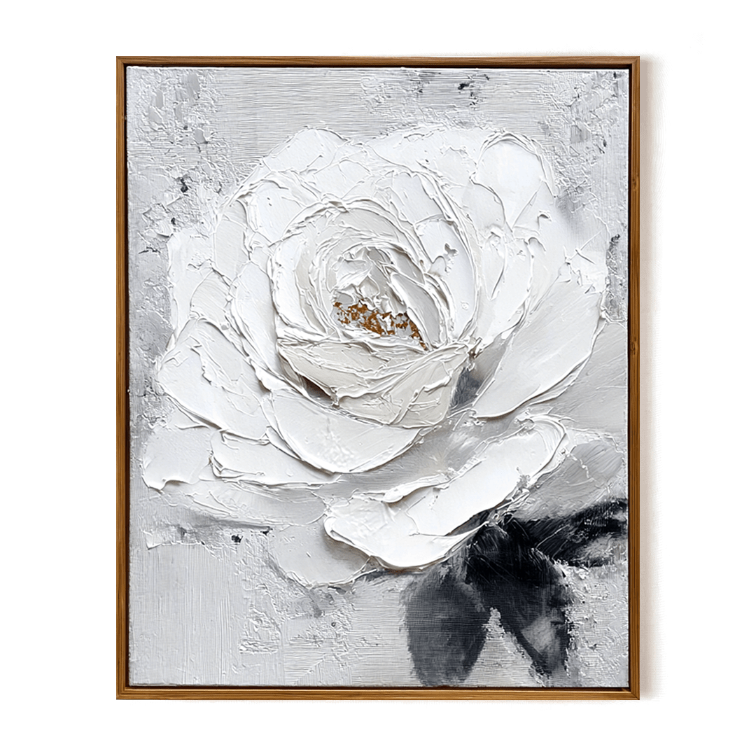 Pure Blossom – White Rose Textured Painting #93052 Painting artwepaint 