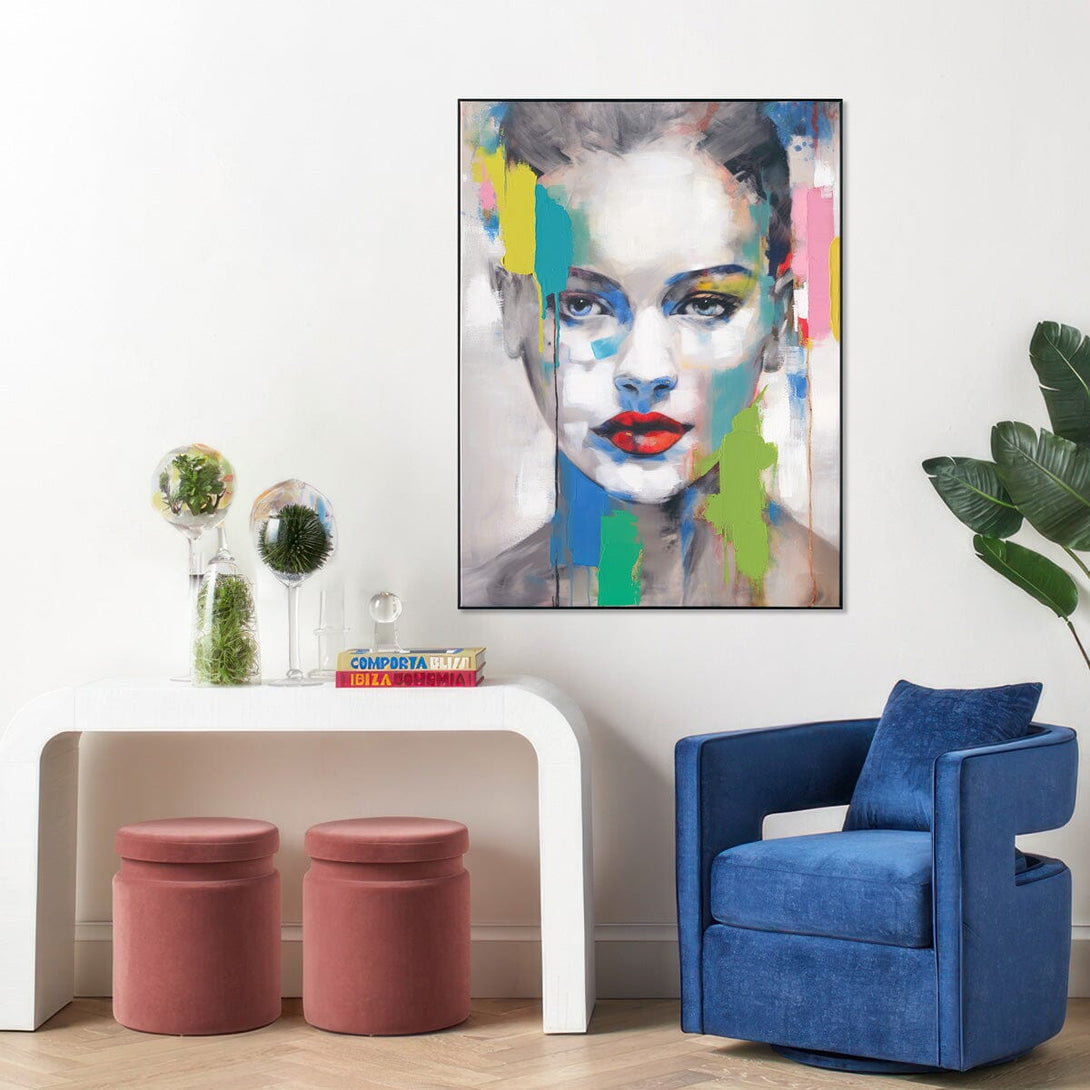 Pure Gaze - Modern Color Block Portrait #M2641 Painting artwepaint 