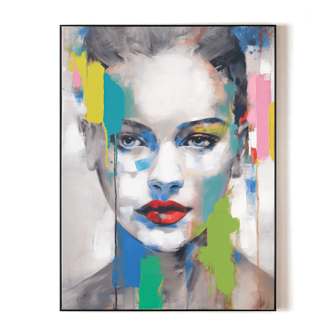 Pure Gaze - Modern Color Block Portrait #M2641 Painting artwepaint 