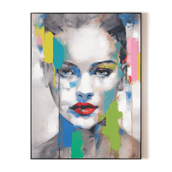 Pure Gaze - Modern Color Block Portrait #M2641 Painting artwepaint 