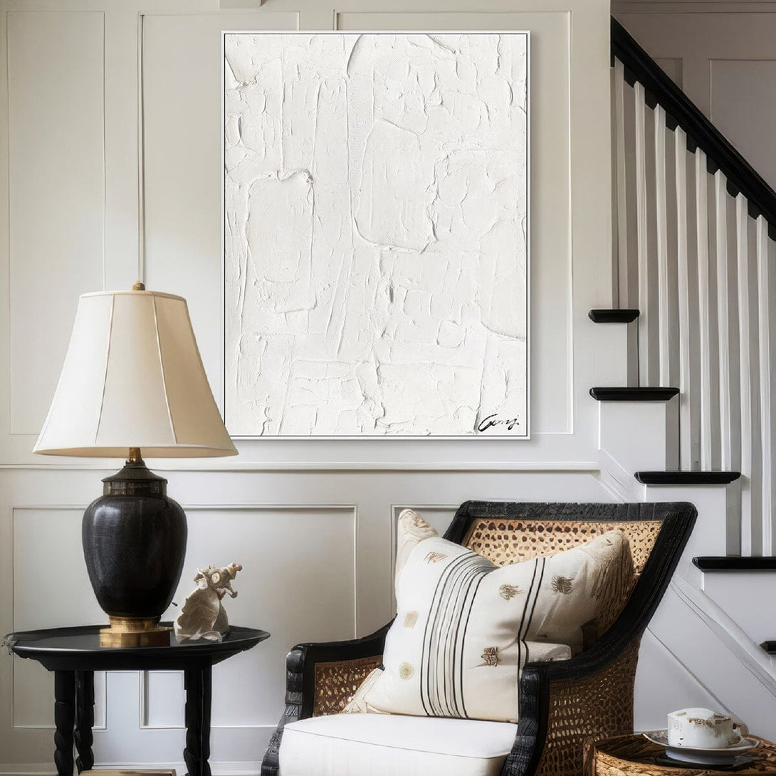 Pure White - Textured Abstract Art Painting #M4782 Painting artwepaint 