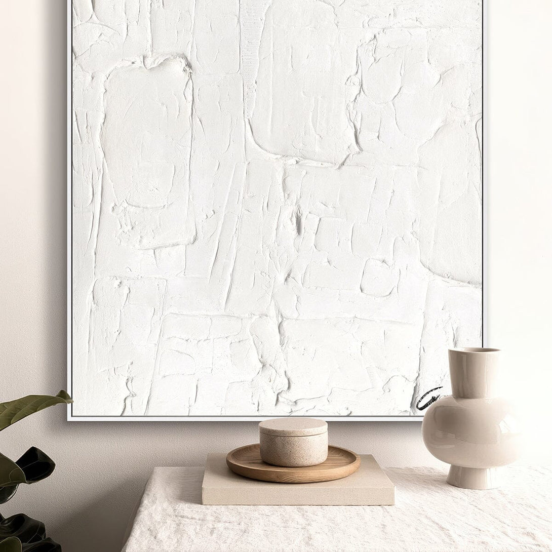 Pure White - Textured Abstract Art Painting #M4782 Painting artwepaint 