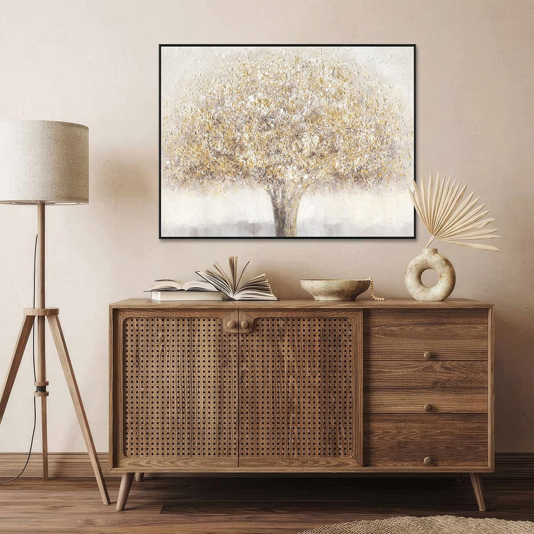 Radiant Aura - Abstract Golden Tree#L4545 Painting artwepaint 