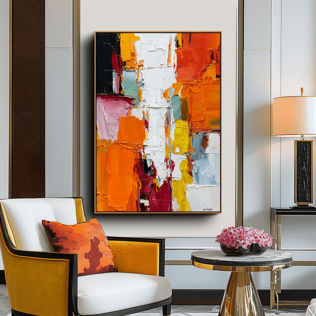 Radiant Blocks – Modern Color Abstract Painting #93058 Painting artwepaint 
