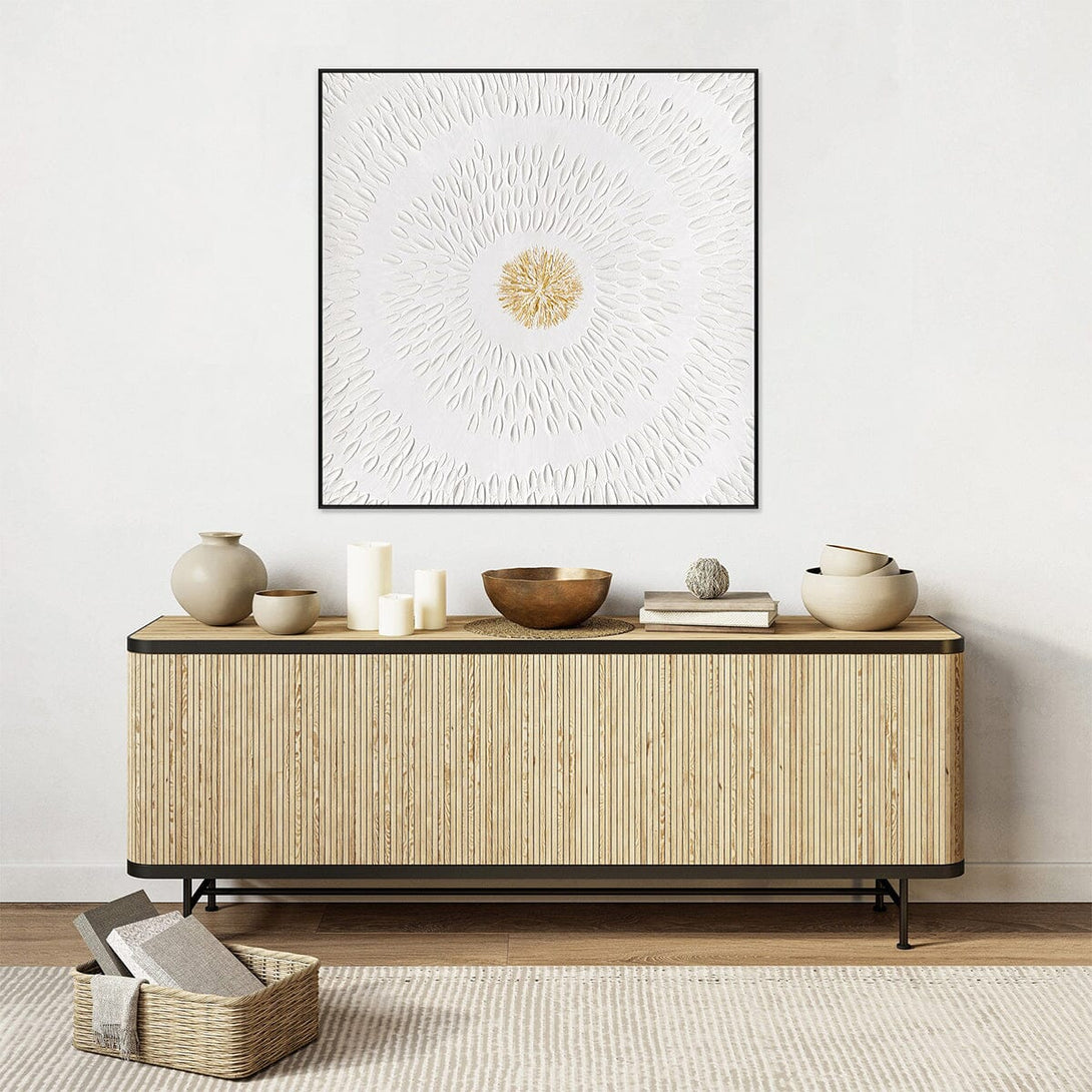 Radiant Bloom - White Relief Floral Art #M4650 Painting artwepaint 