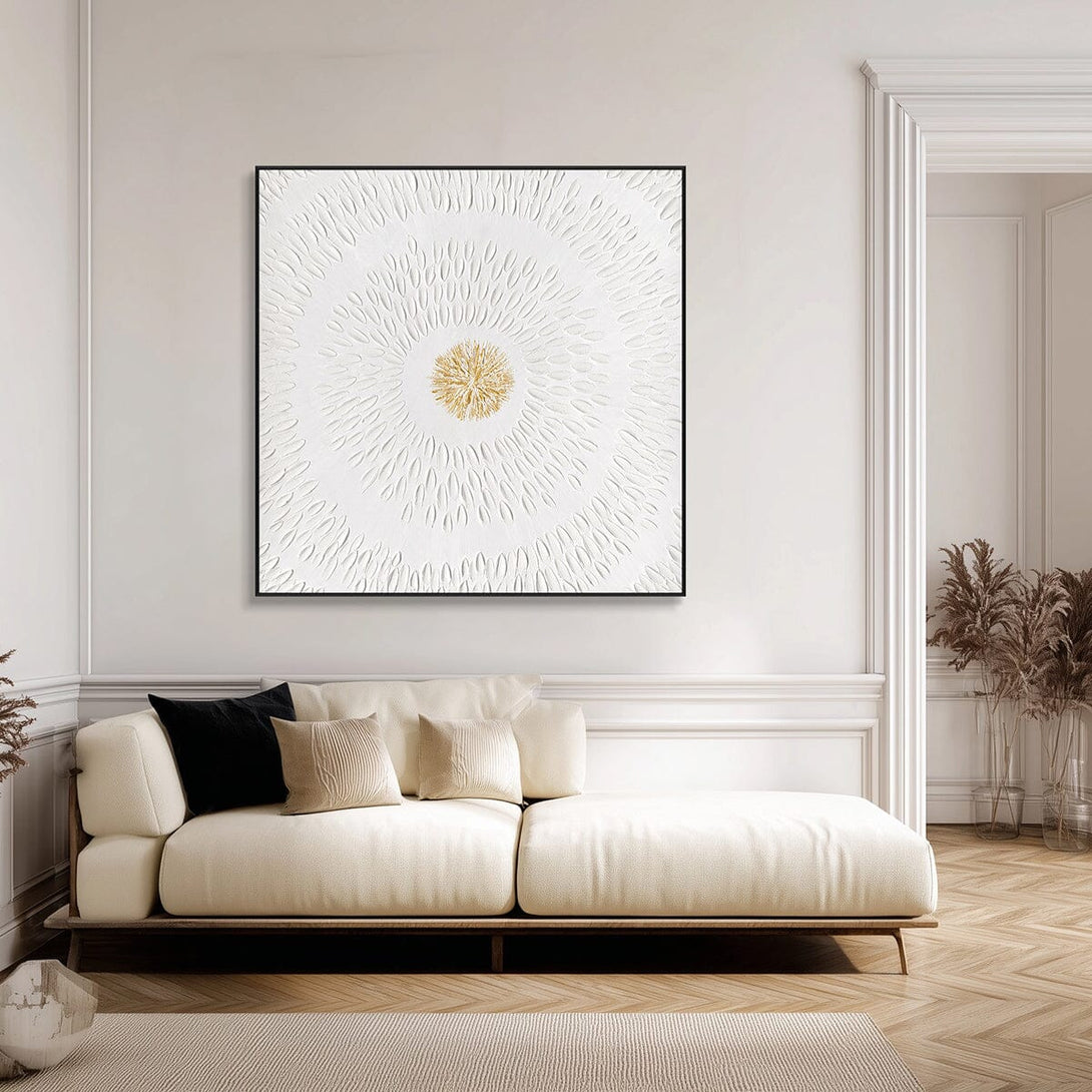 Radiant Bloom - White Relief Floral Art #M4650 Painting artwepaint 