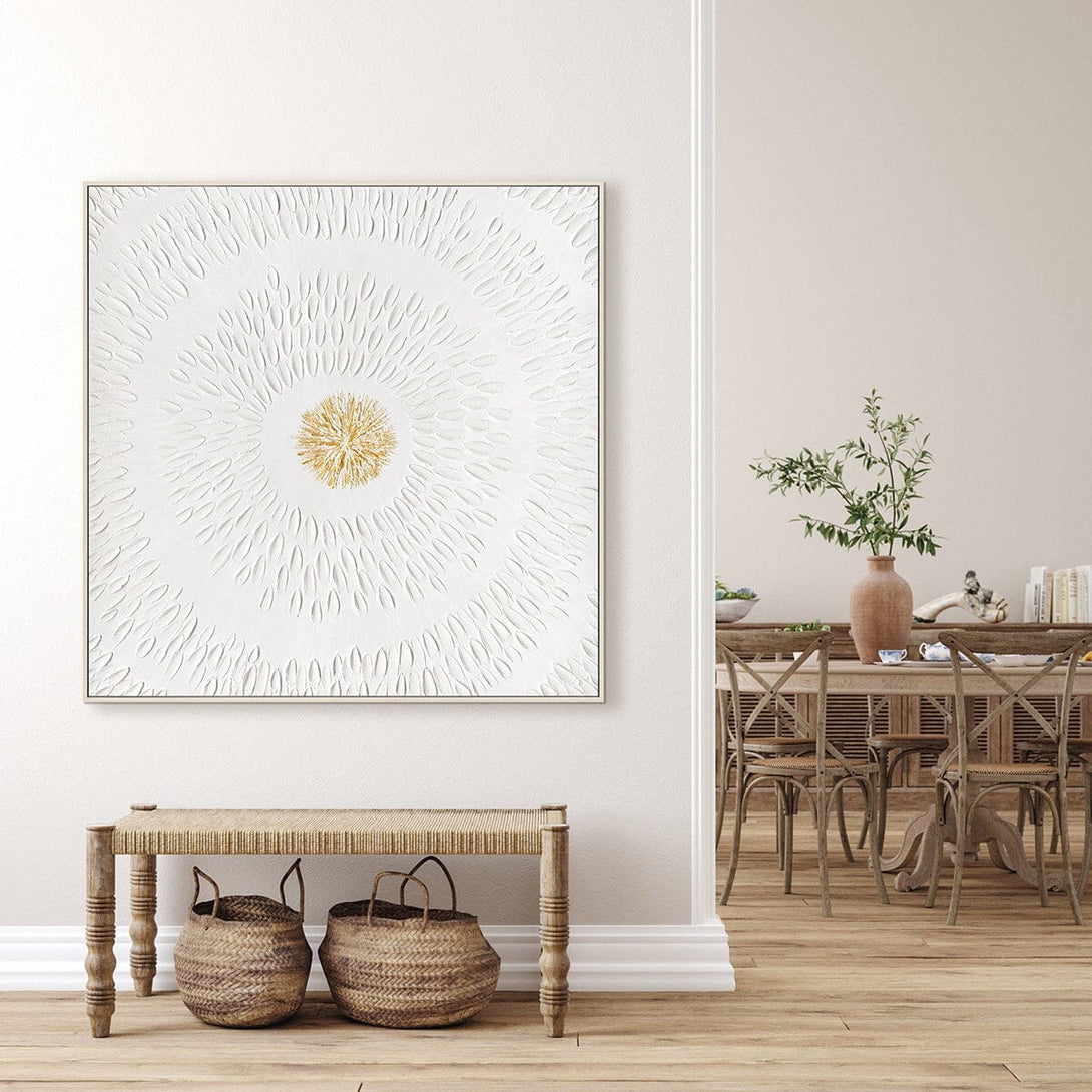 Radiant Bloom - White Relief Floral Art #M4650 Painting artwepaint 