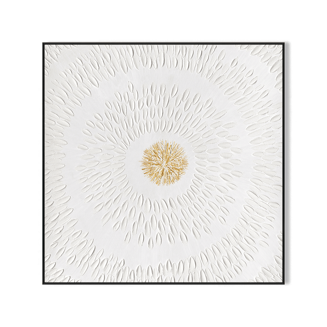 Radiant Bloom - White Relief Floral Art #M4650 Painting artwepaint 