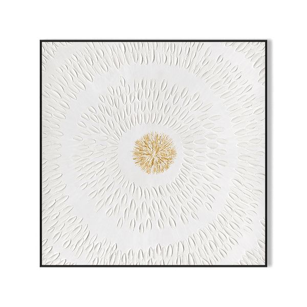 Radiant Bloom - White Relief Floral Art #M4650 Painting artwepaint 