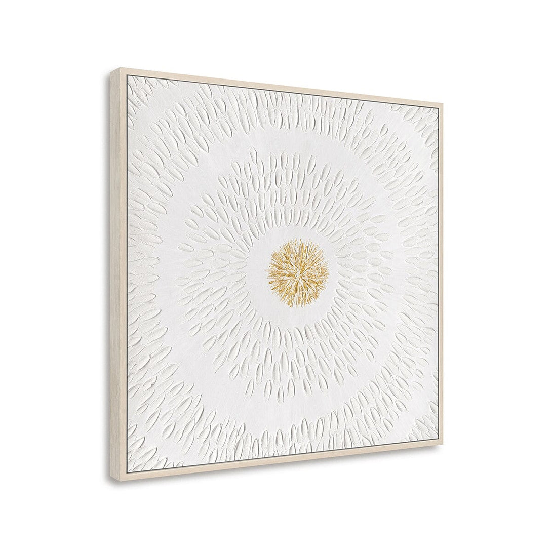 Radiant Bloom - White Relief Floral Art #M4650 Painting artwepaint 