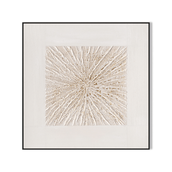 Radiant Burst – White Gold Abstract Texture #L5098 Painting artwepaint 