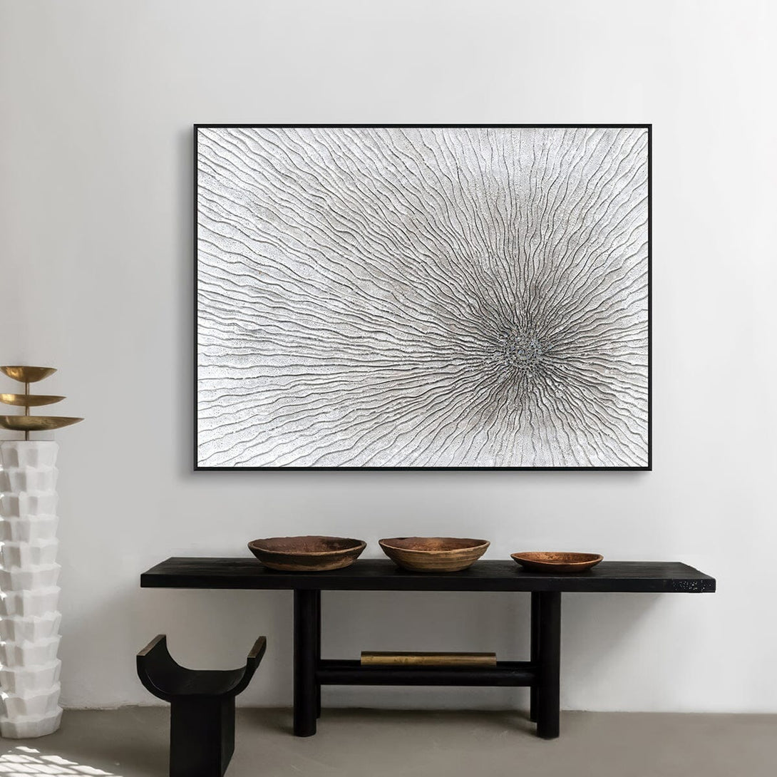 Radiant Burst-White Textured Abstract #J4125 Painting artwepaint 