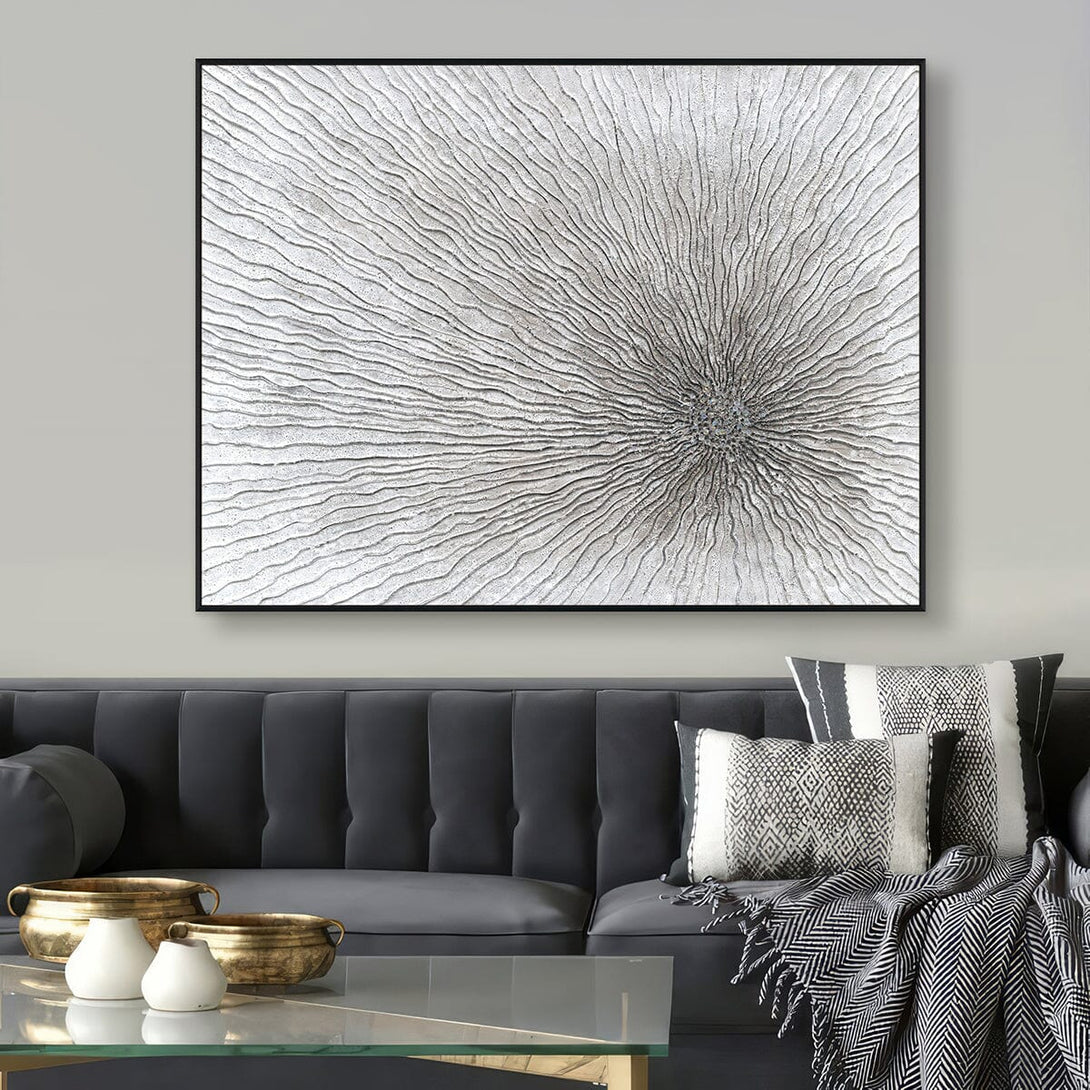 Radiant Burst-White Textured Abstract #J4125 Painting artwepaint 