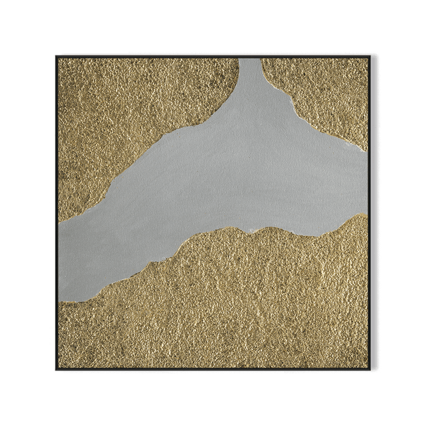 Radiant Divide – Gold Foil Abstract Painting #J4222 Painting artwepaint 