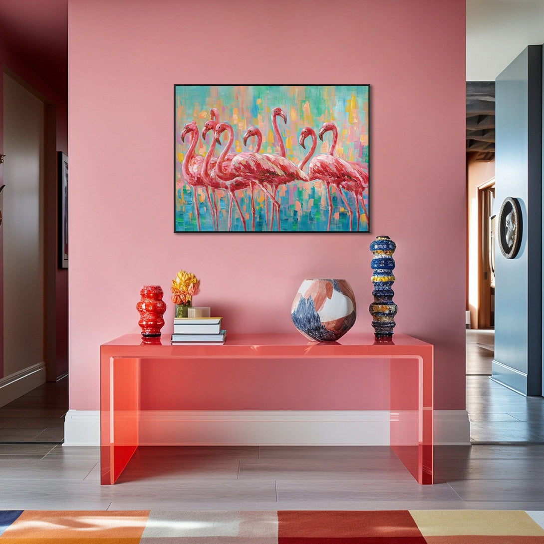 Radiant Flamingo Abstract Painting #I0506 Painting artwepaint 