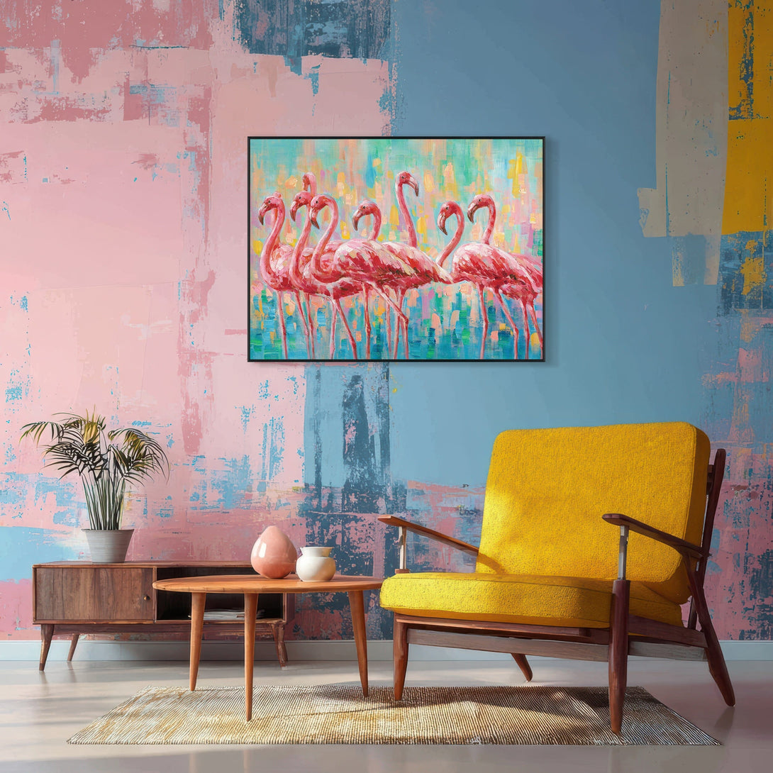 Radiant Flamingo Abstract Painting #I0506 Painting artwepaint 