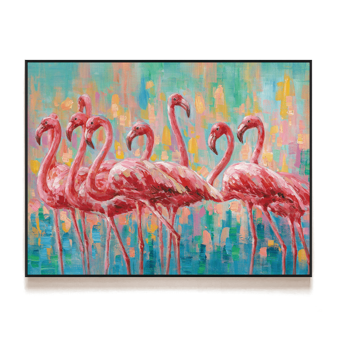 Radiant Flamingo Abstract Painting #I0506 Painting artwepaint 