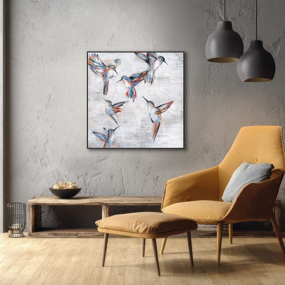 Radiant Flight – Colorful Hummingbirds Painting #K4121 Painting artwepaint 