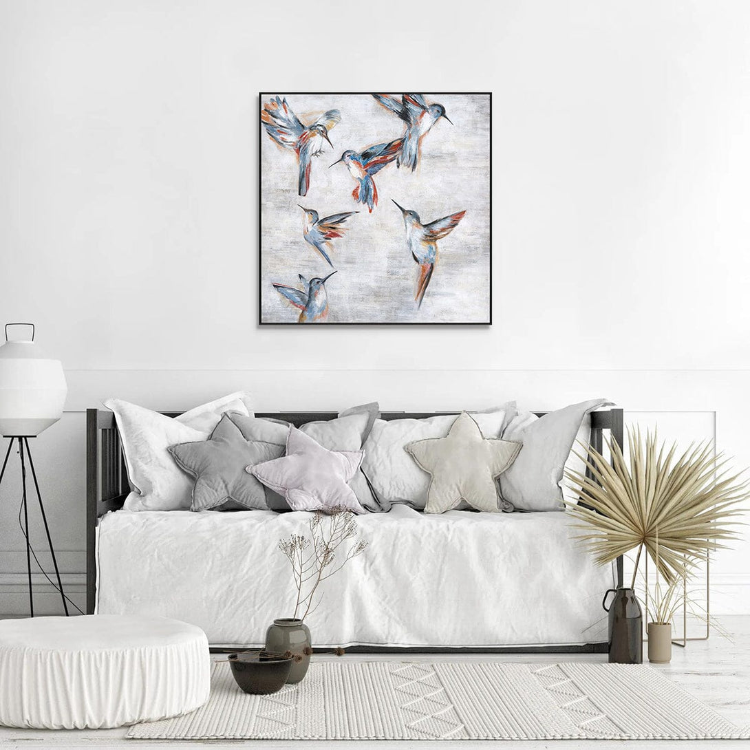 Radiant Flight – Colorful Hummingbirds Painting #K4121 Painting artwepaint 