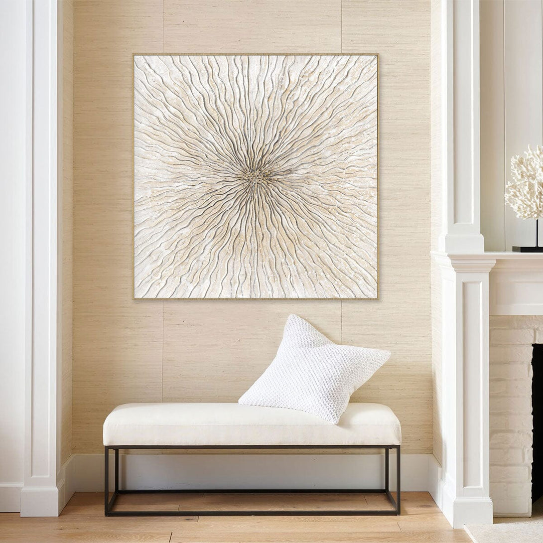 Radiant Flow - Beige Gold Textured Abstract #J4098 Painting artwepaint 