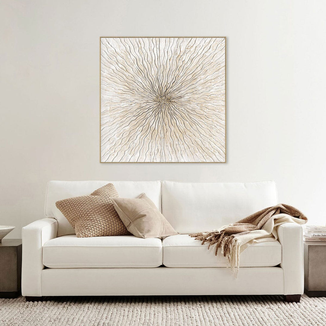 Radiant Flow - Beige Gold Textured Abstract #J4098 Painting artwepaint 