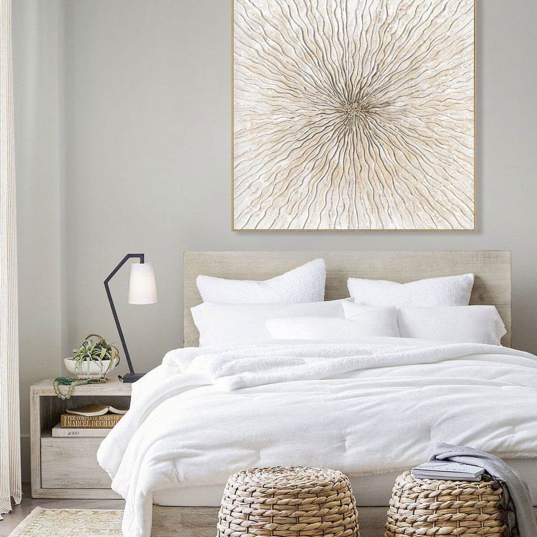 Radiant Flow - Beige Gold Textured Abstract #J4098 Painting artwepaint 