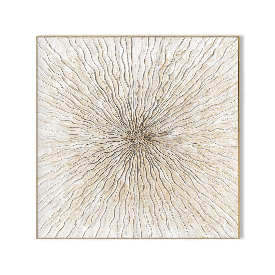 Radiant Flow - Beige Gold Textured Abstract #J4098 Painting artwepaint 