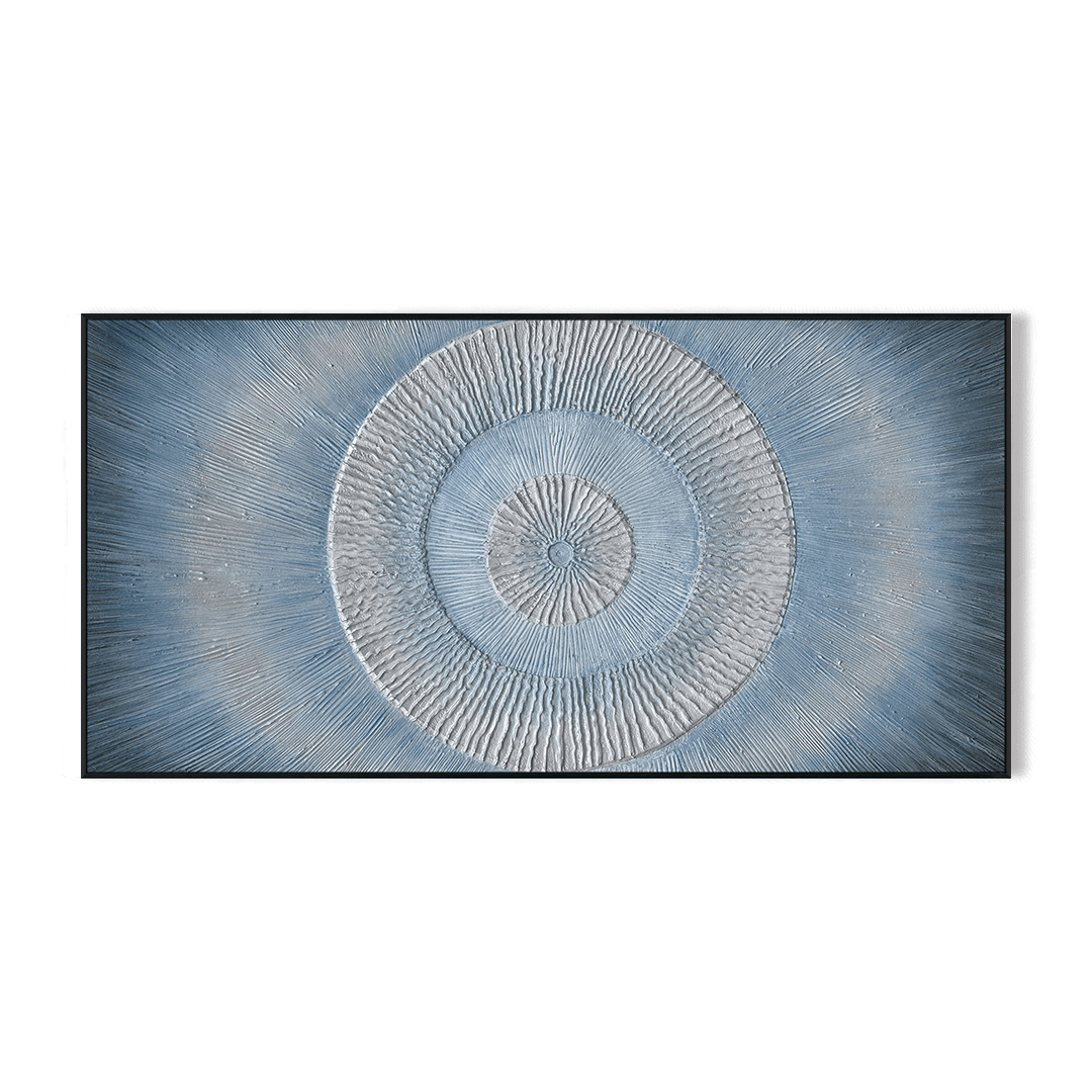 Radiant Horizon-Blue & Silver Abstract #J4171 Painting artwepaint 